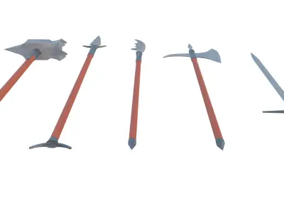 Lowpoly two handed melee pack Low-poly 3D model