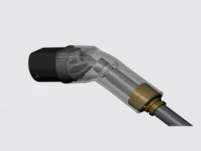 type2 EV charging plug 3D model