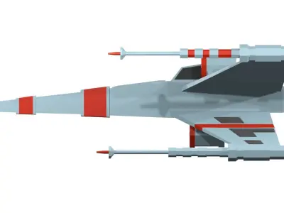 Low-poly spaceship toy star wars x - wing fighter Low-poly 3D model