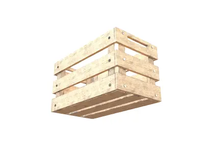 Empty Wooden Crates v2 002 Low-poly 3D model
