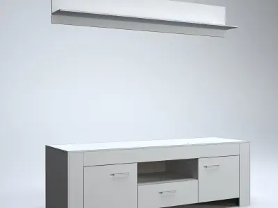 Cabinet for TV Low-poly 3D model