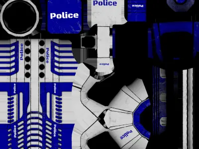 Futuristic Police Drone 03 - Unity Game Ready Asset Low-poly 3D model