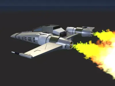 Game Ready Space Ship  Low-poly 3D model