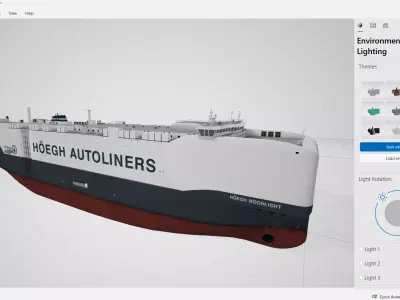 LNG-Powered Vehicles Carrier HOEGH MOONLIGHT Low-poly 3D model