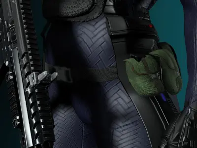 Female SWAT Soldier Free 3D model
