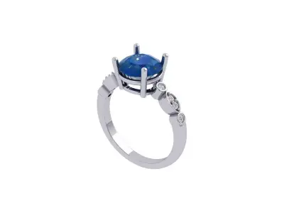 Solitaire Engagement Ring 3D print model 76