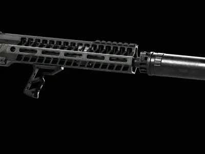 KGM R556A2 Suppressor 5 56 Low-poly 3D model