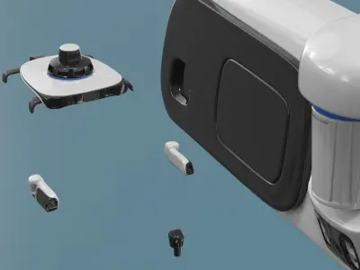 Lidar-Based Sensor System for Autonomous Vehicles White 3D model