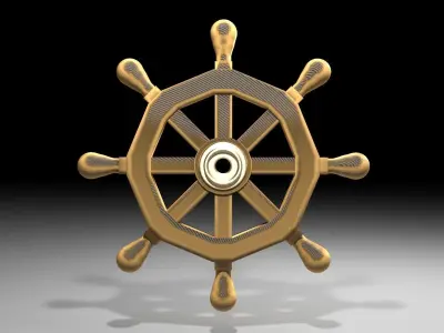Ship Wheel 3 3D model