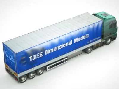 semi - truck 04 534 Low-poly 3D model