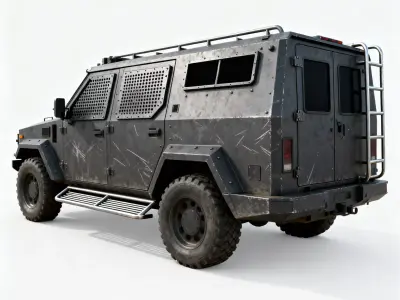 Tactical Armored SUV 3D Model Low-poly 3D model