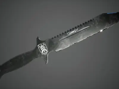 Paracord Tactical Knife Low-poly 3D model
