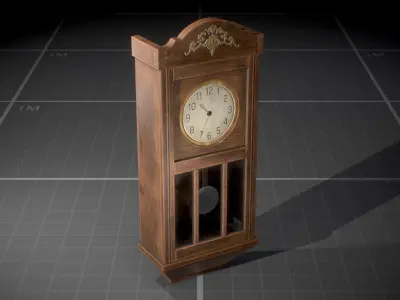 Used Soviet Wall Clock Low-poly 3D model