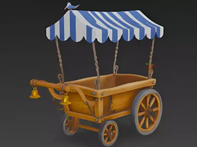 Pixar-Style 3D Cartoon Cart Model 3D model