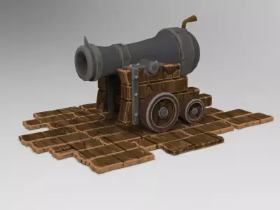 Cannon Gaming VR Lowpoly Low-poly 3D model