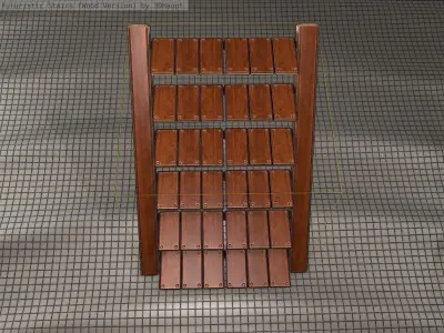 Wood Stairs Construction Element 15 Low-poly 3D model