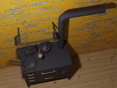 Retro range oven 3D model