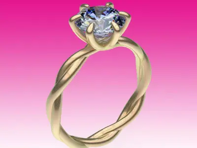 Ring  Solitaire 3D print model