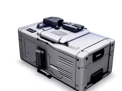 SciFi Power Supply and Batteries Low-poly 3D model