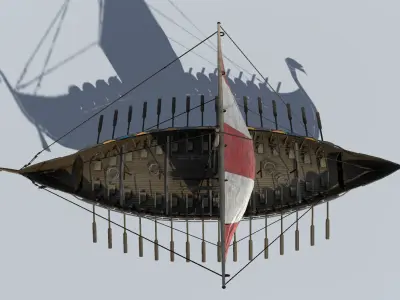 Viking Ship Low-poly 3D model