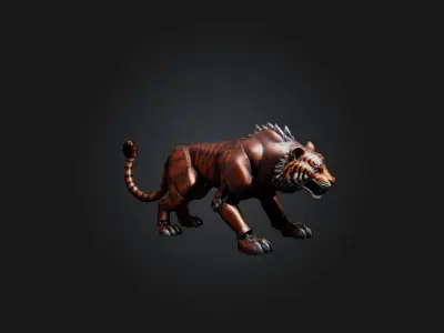 Iron Tiger Low-poly 3D model