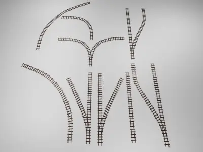 Rail Kit - Trilhos de Trem 3D model