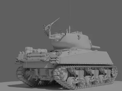 Sherman tank M4A3 3D print model