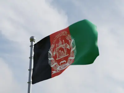 Animated Afghanistan Flags 3D model