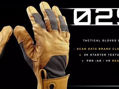 Tactical Gloves 029 Low-poly 3D model