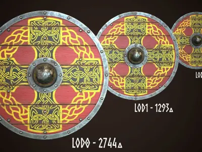 Viking Shield 29 Low-poly 3D model