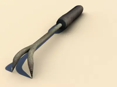 Scraper tool with metal handle 3D model