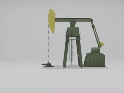 Oil Pumpjack Game-Ready Low-poly 3D model