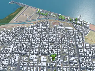 Managua Nicaragua 30km AI Low-poly 3D model
