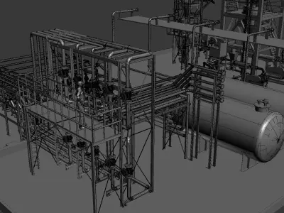 Petrochemical equipment 3D model