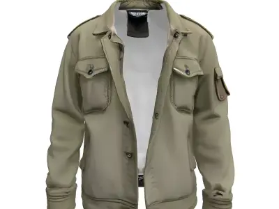 Realistic Military Style Field Jacket Low-poly 3D model