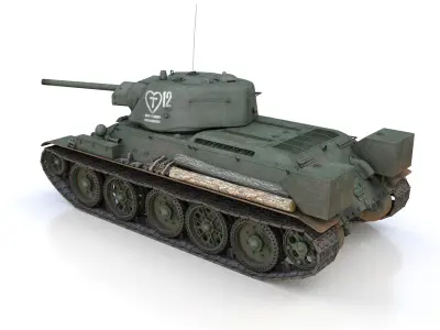 T-34-76 UZTM - Model 1942 - Soviet tank - 12 3D model