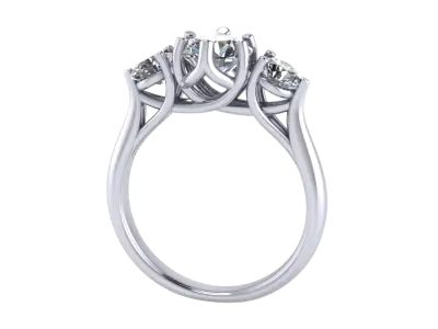 Ring  Solitaire 3 Stones 3D print model