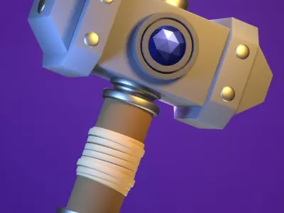 Low poly Hammer Game assets Free low-poly 3D model
