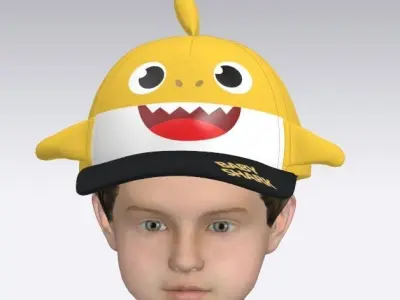 Baby Shark cap clo3d Low-poly 3D model