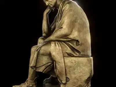 Brass Seated Philosopher Free 3D model