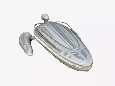 Alien Spaceship UFO H09 Full White - Sci Fi Spacecraft Design Low-poly 3D model