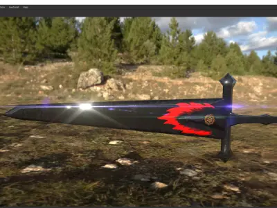 Amons Sword Free low-poly 3D model