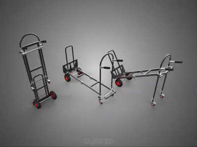 3 IN 1 BLACK CONVERTIBLE FOLDING HAND TRUCK CART TROLLEY DOLLY 3D model