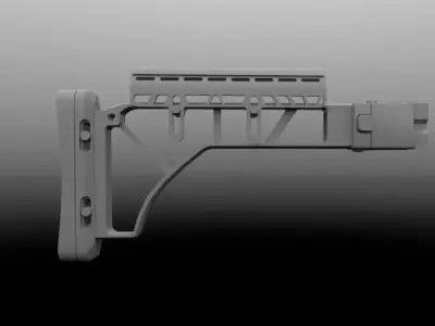 Tactical buttstock Skeleton Low-poly 3D model