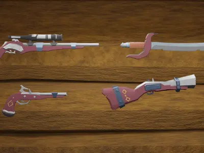 thieves weapons Low-poly 3D model