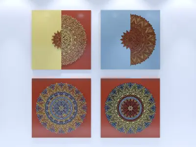 Wall panel wood ornament 3D model