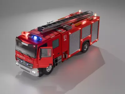 Fire Truck Mercedes Actros 3D model