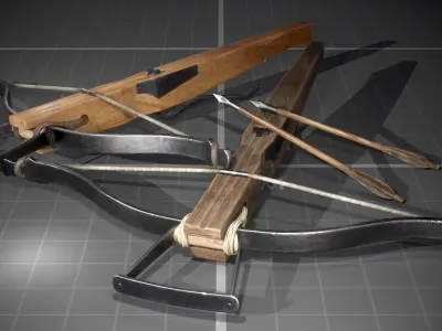 Medieval Crossbow Low-poly 3D model purchase