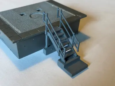 Model Railway Platform Access Steps and Access Gate 3D print model
