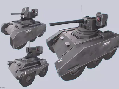 Unmanned Mini Tank collection 3D Model Pack